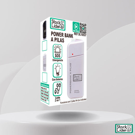 Powerbank a pilas AA con linterna LED
