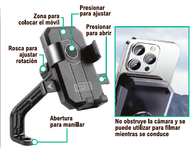 Soporte de móvil para moto estable