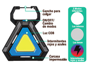 Lámpara triangular LED COB compacta y potente