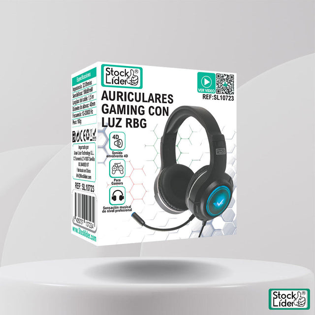 Auriculares gaming RGB con micrófono