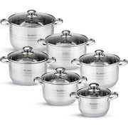 Batería de Cocina 12 Piezas Acero Inoxidable