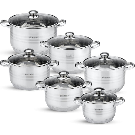 Batería de Cocina 12 Piezas Acero Inoxidable