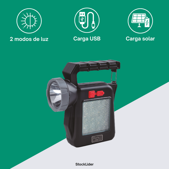 Lámpara solar portátil recargable | ViamoMas