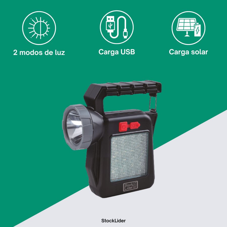 Lámpara solar portátil recargable | ViamoMas