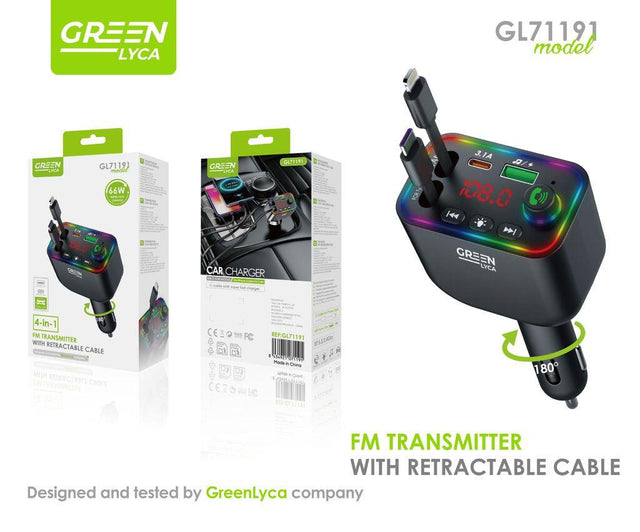 Transmisor Bluetooth coche con carga 2 en 1