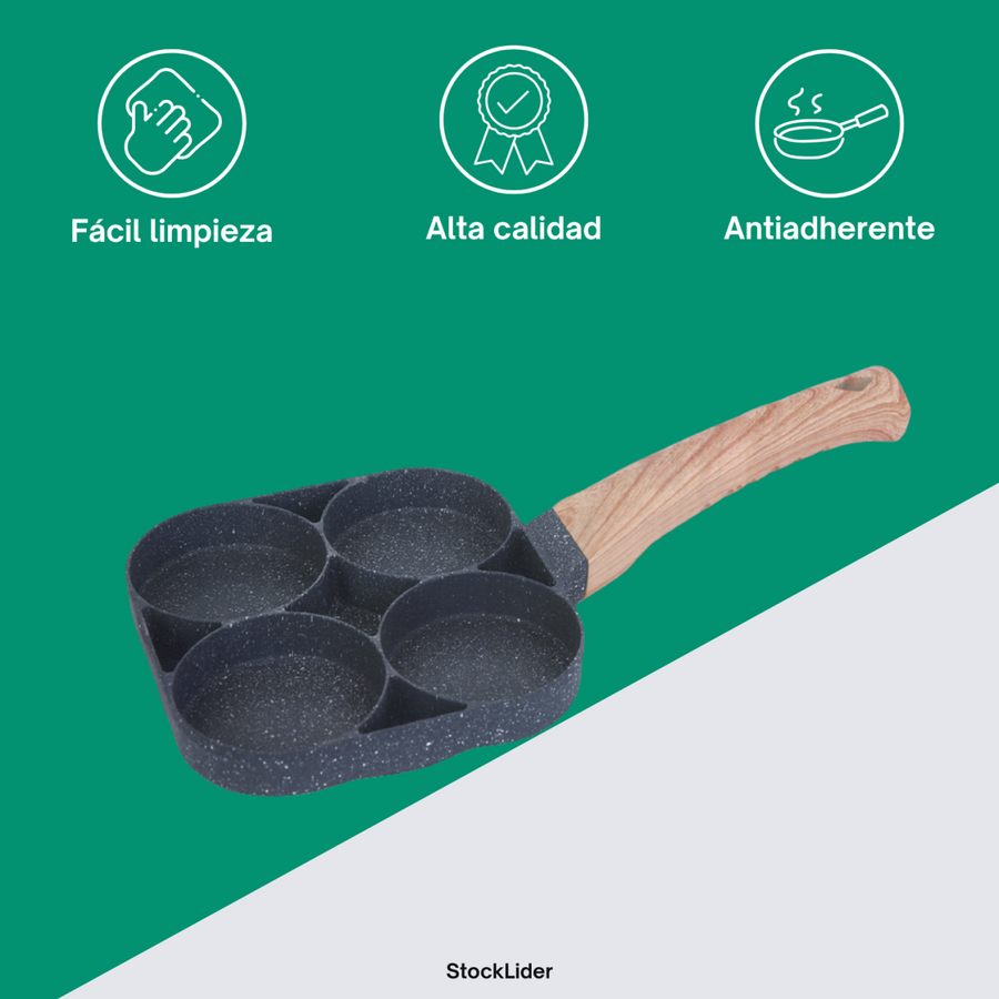 Sartén de 4 compartimentos antiadherente