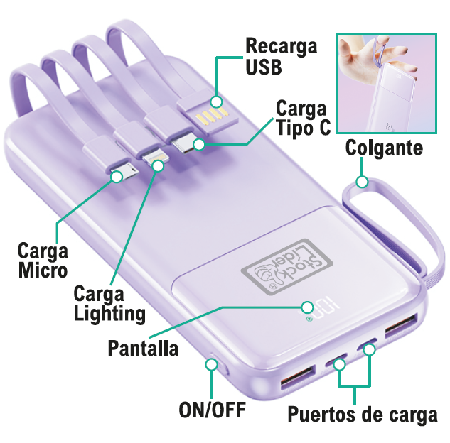 Powerbank carga rápida 10000mAh 22.5W