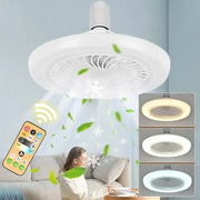 Lámpara ventilador techo LED con mando