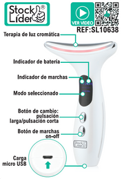 Masajeador facial LED y vibración | ViamoMas