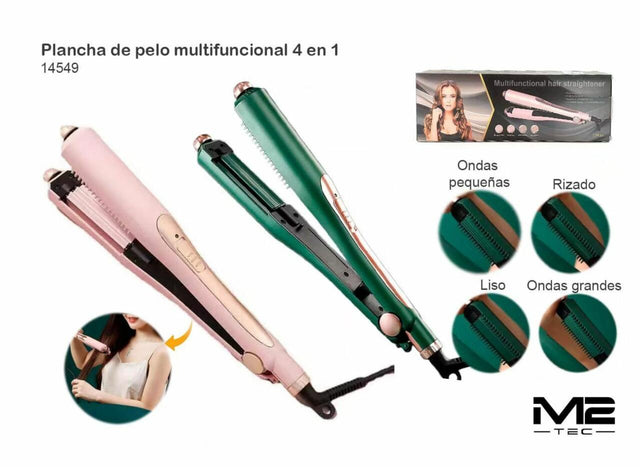 Plancha de Pelo 4 en 1 Profesional