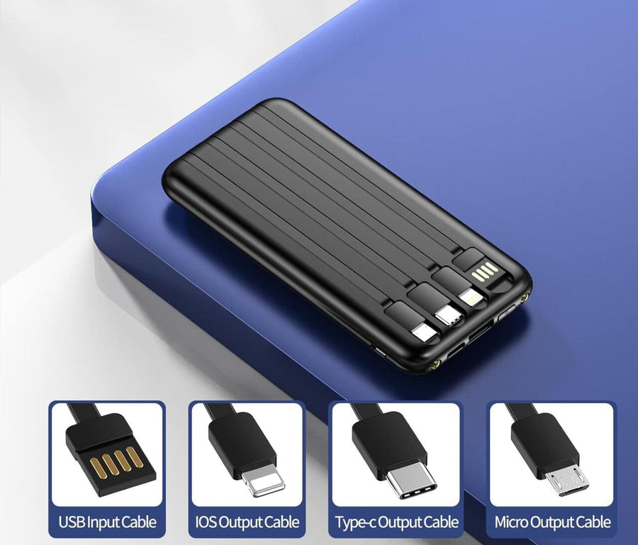 Powerbank carga inalámbrica y cables