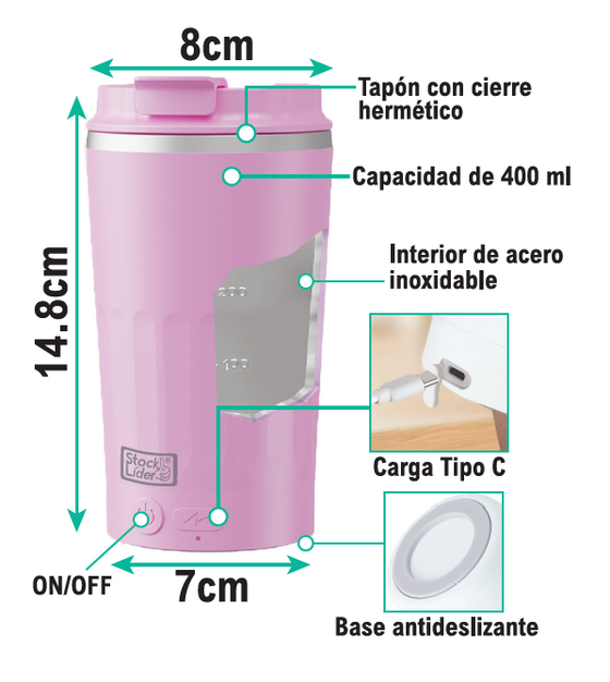 Vaso mezclador recargable 400 ml