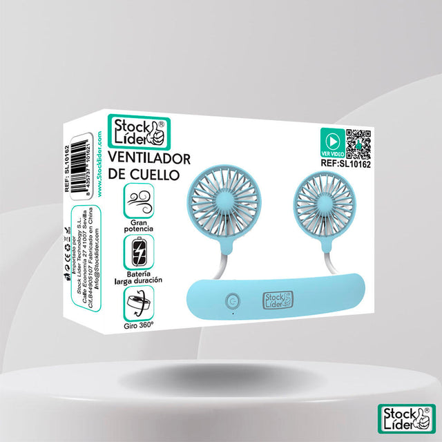 Ventilador de cuello con aspas portátil