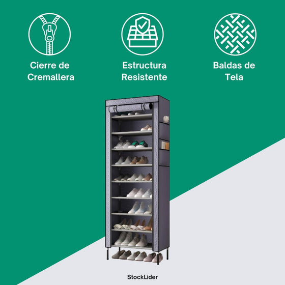 Zapatero de tela plegable para casa