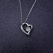 Collar corazón acero con caja LED