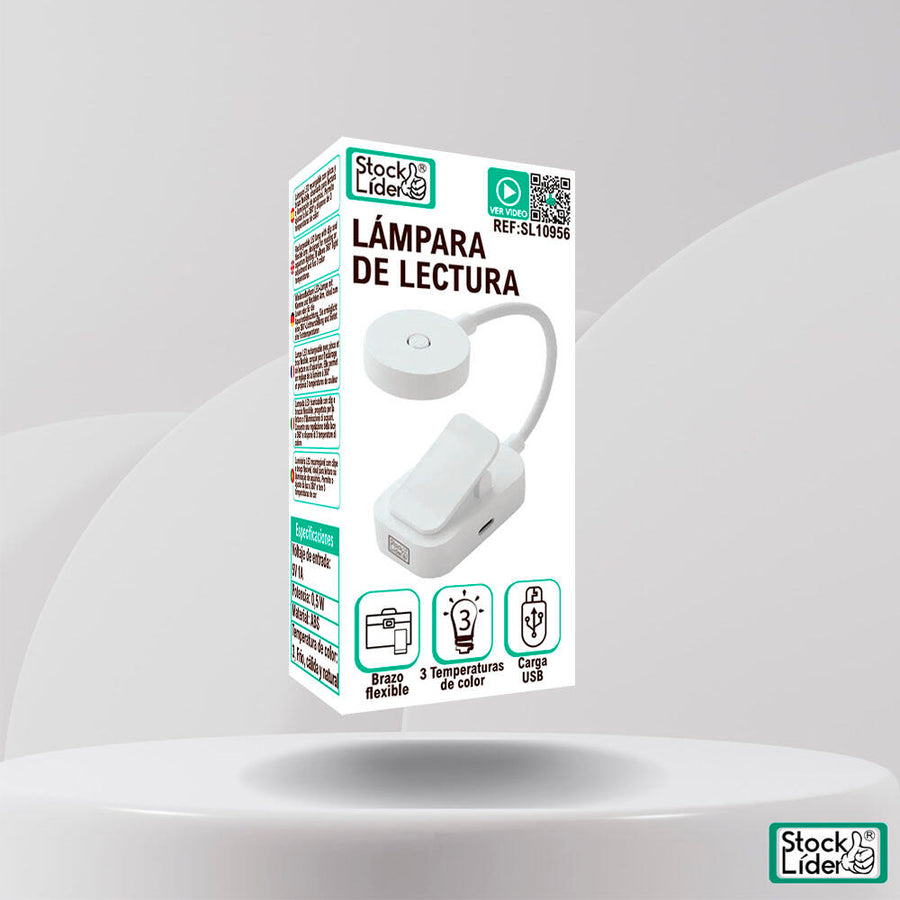 Lámpara de lectura clip flexible