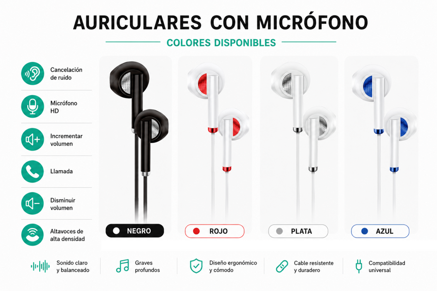 Auriculares con micrófono minijack