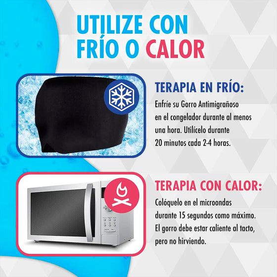 Gorro de gel para migraña frío o calor