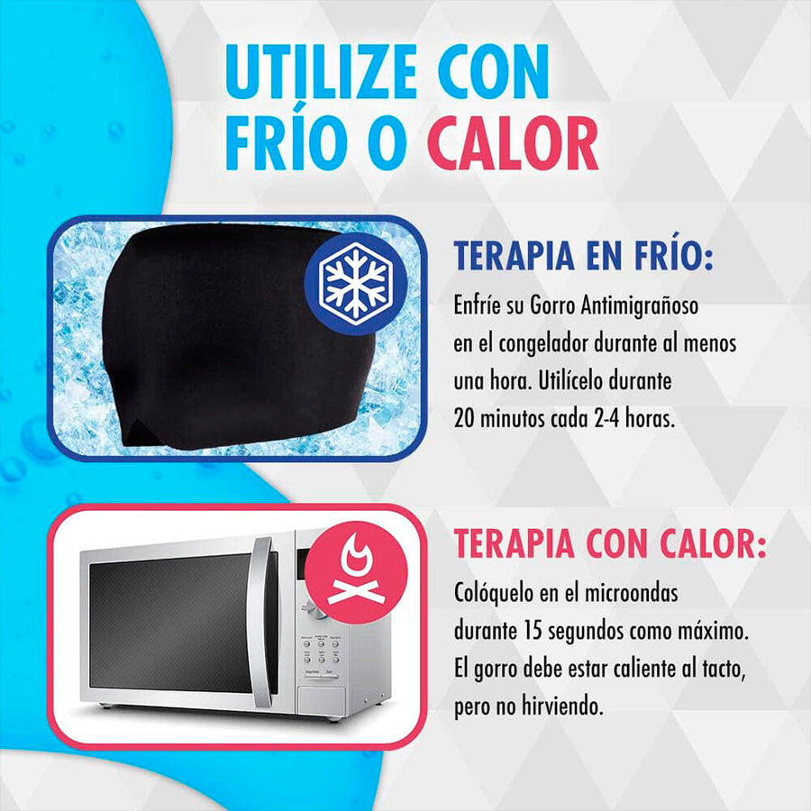 Gorro de gel para migraña frío o calor