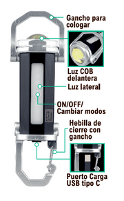 Linterna llavero recargable multifunción