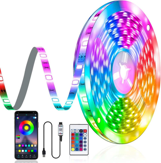 Tira LED RGB 5M con mando y app móvil