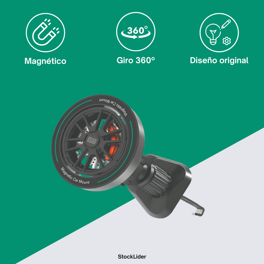 Soporte móvil magnético coche 360°