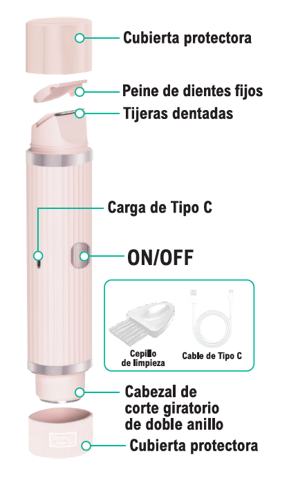 Depiladora doble cabezal USB recargable