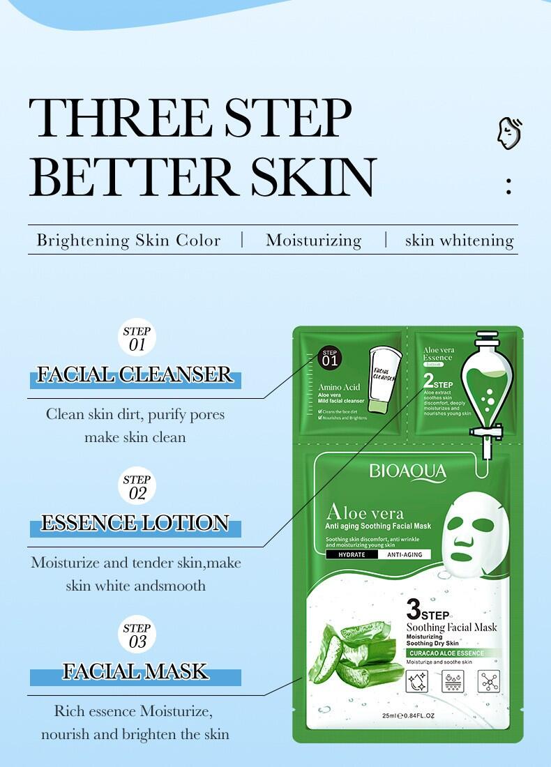 Mascarilla facial aloe vera 3 pasos