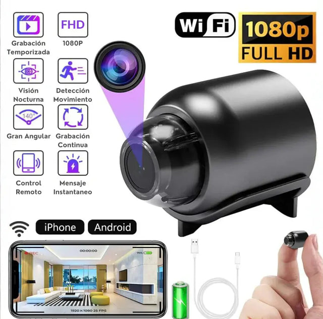 Mini Cámara WiFi 1080P HD USB | ViamoMas