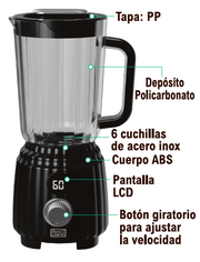 Batidora de vaso portátil 600 ml USB-C