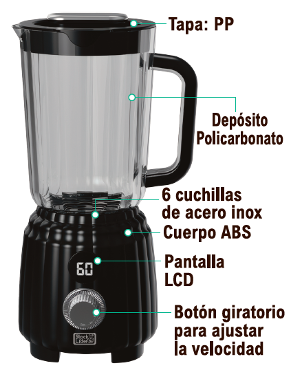 Batidora de vaso portátil 600 ml USB-C