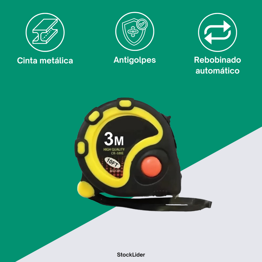 Cinta métrica 3m con imán y bloqueo