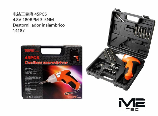 Destornillador inalámbrico 45 piezas 4.8V