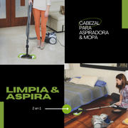 Cabezal aspiradora y mopa 2 en 1