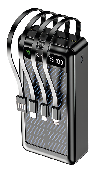 Powerbank solar 20000mAh con cables