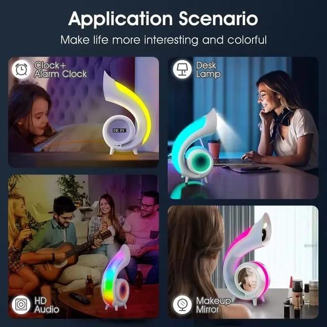 Altavoz concha 6 en 1 | Luz, carga y sonido