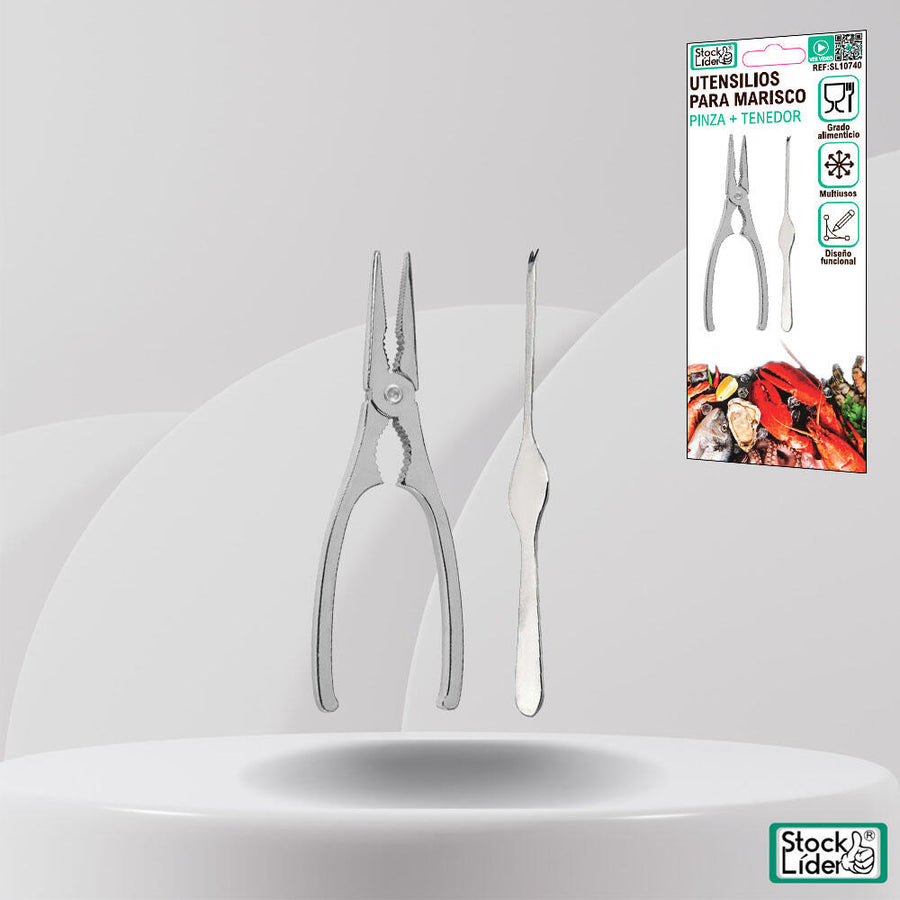 Utensilios para marisco | Pinza y tenedor