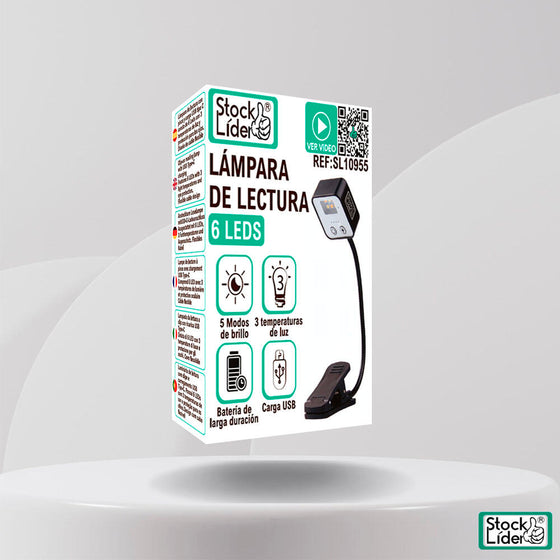 lámpara lectura clip led recargable