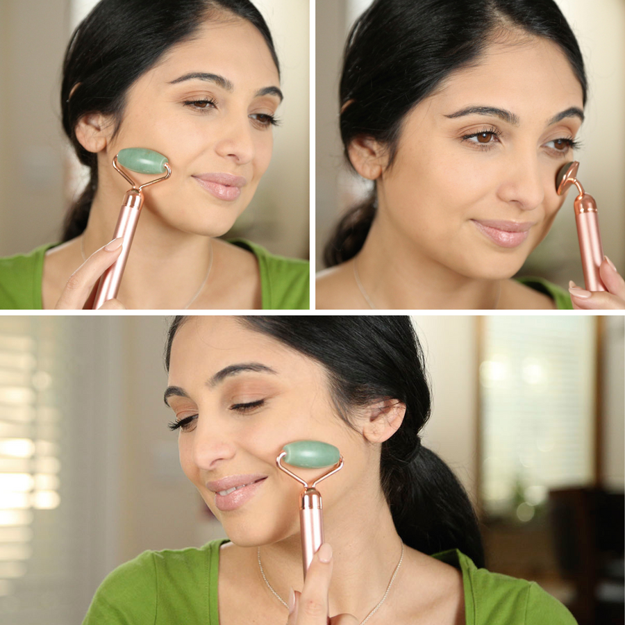 Rodillo de Jade con Vibración Facial