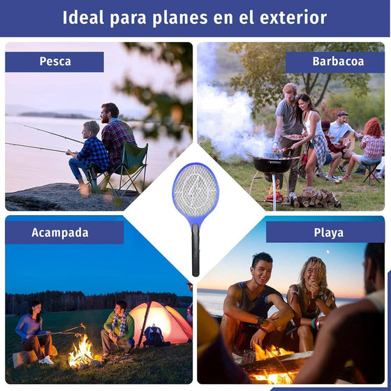 Raqueta matamoscas a pila grande | ViamoMas