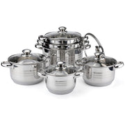 Batería de Cocina 12 Piezas Acero Inoxidable