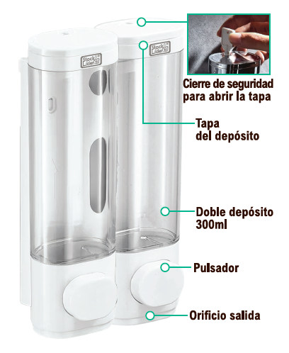 Dispensador de jabón doble de pared