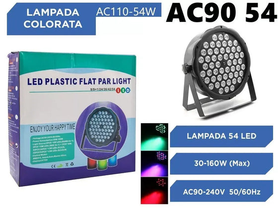 Foco LED Par 54 LED RGB | Luz para fiestas