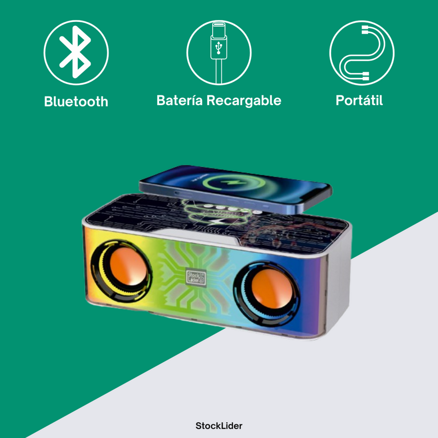 Altavoz RGB Bluetooth con carga inalámbrica