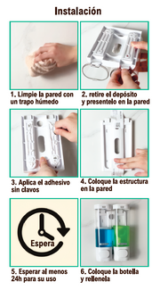 Dispensador de jabón doble de pared