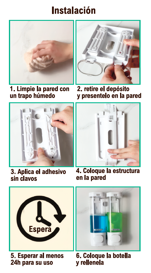 Dispensador de jabón doble de pared