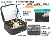 Maletín de maquillaje con espejo LED