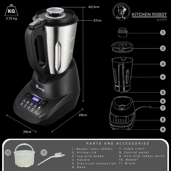 Robot de cocina multifunción Chef Tony