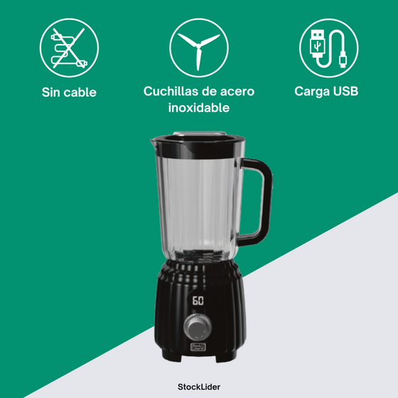 Batidora de vaso portátil 600 ml USB-C