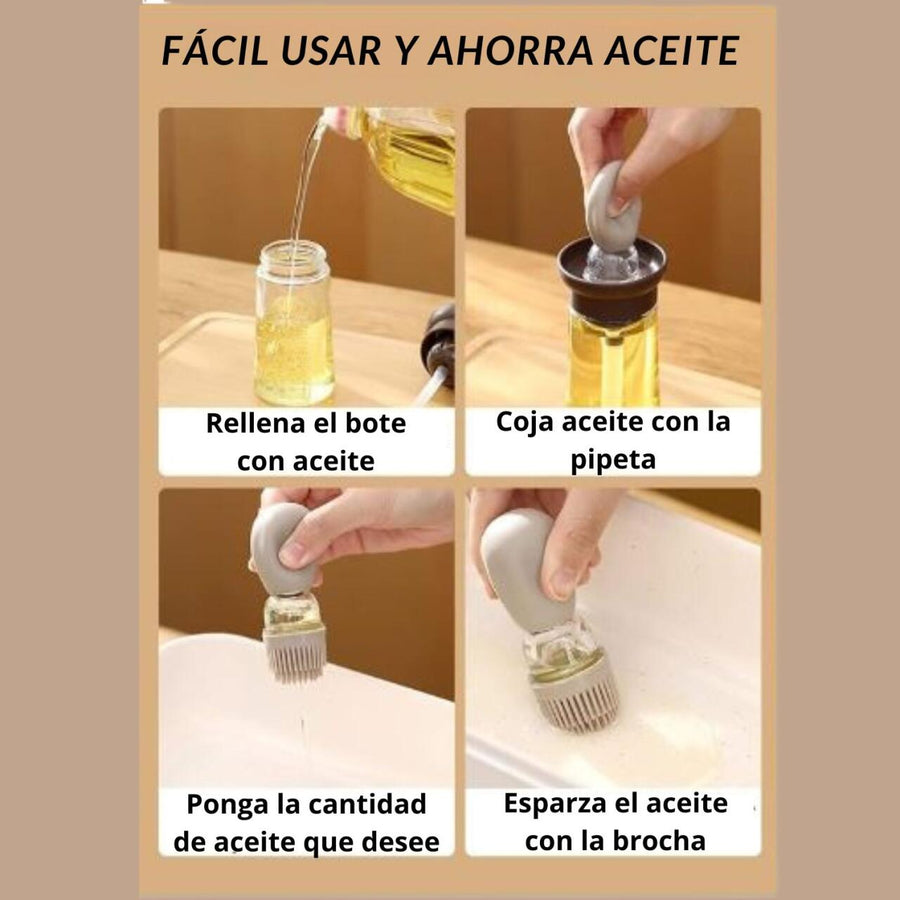 Bote aceite con brocha para cocina | ViamoMas